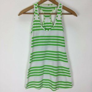 Lululemon Run 6 Green Racerback Tank Top Shirt Yellow Womens Workout Athletic S